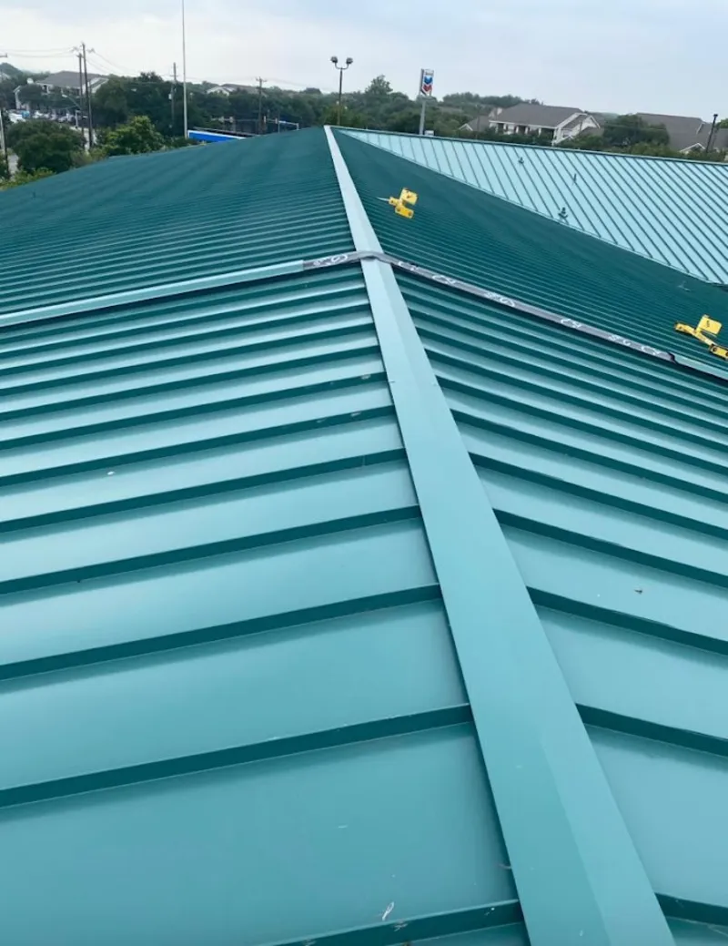 Green commercial metal roof ridge and valley for Metal Roof Repair in Wasilla